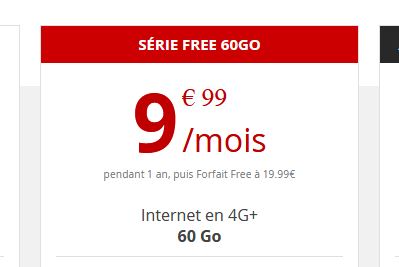 Forfait Free Mobile 60 Go