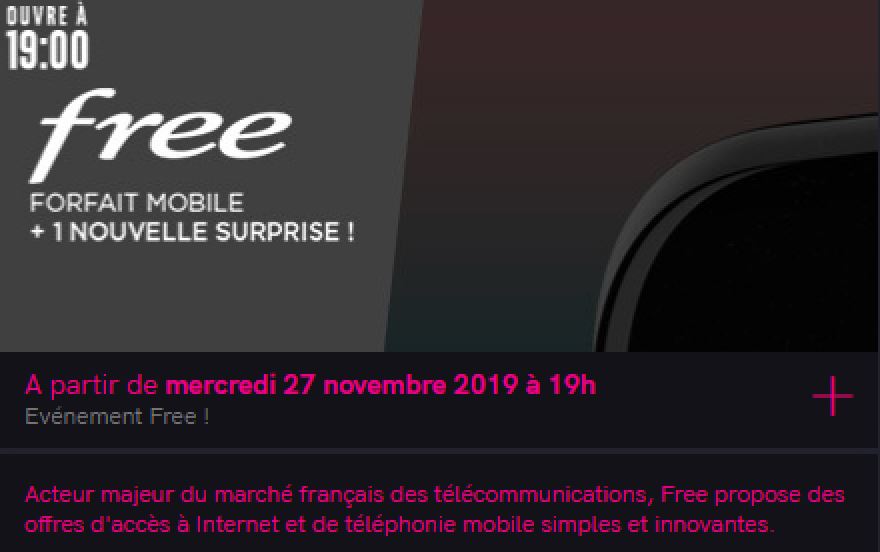 Forfait Free Mobile avec une surprise ce soir