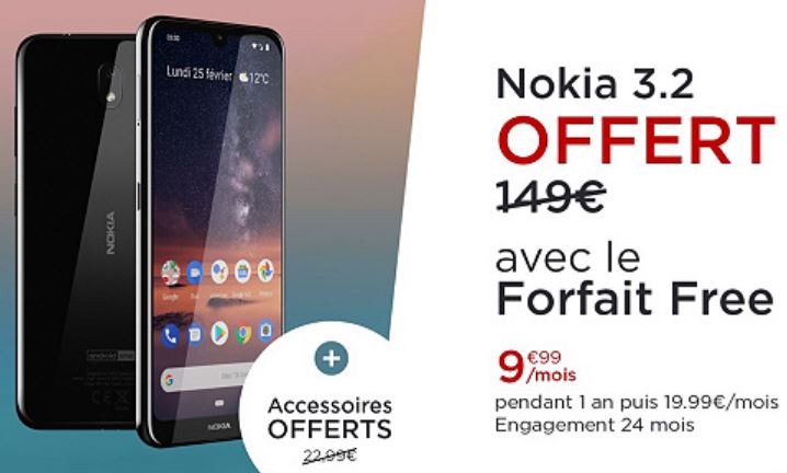 Forfait Free Mobile avec Nokia 3.2