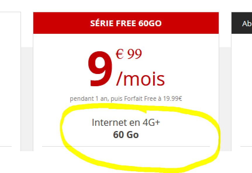 Série Free à 60 Go en mars